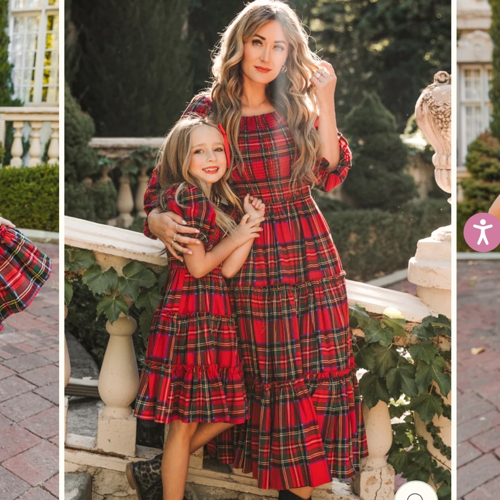 Mommy and Me matching Christmas dresses (bundle of two dresses)